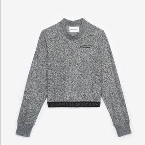 The Kooples cropped gray sweatshirt with The Kooples band
